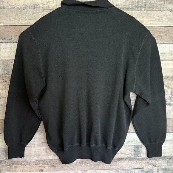 I Levrieri Merino Wool Sweater Mens Large Black Hiking Outdoors Made in Italy - Picture 6 of 8